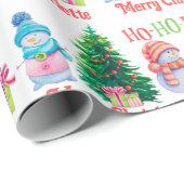 かわいい雪だるま受信者の追加クリスマス ラッピングペーパー (ロールコーナー)