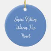 かわいい雪だるま子猫、雪かき猫及びネズミ セラミックオーナメント (裏面)