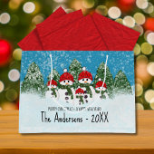 かわいい雪だるま家族の5つのクリスマス ラージペーパーバッグ