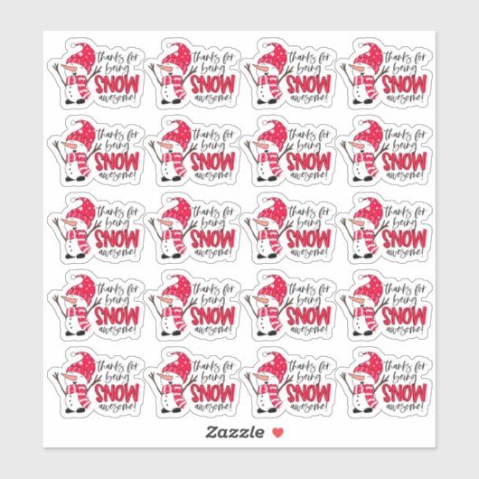 かわいい雪だるま感謝していプンで冬素晴らしに シール (シート)
