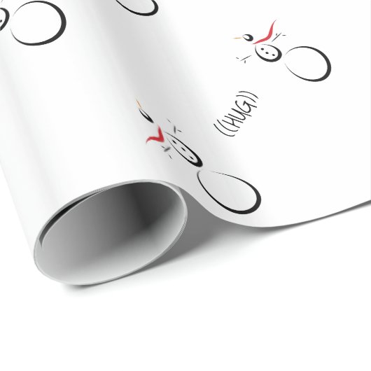 かわいい雪だるま文字ハグ ラッピングペーパー (ロールコーナー)