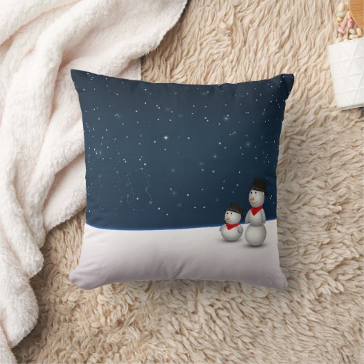かわいい雪だるま星座 クッション (ブランケット)