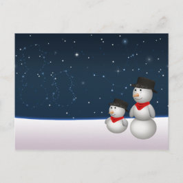 かわいい雪だるま星座 シーズンポストカード