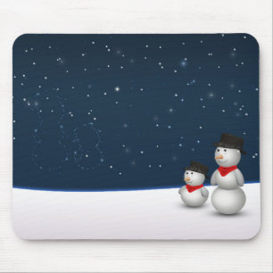 かわいい雪だるま星座 マウスパッド