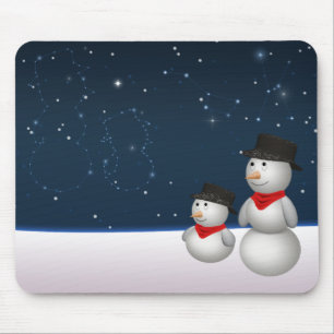 かわいい雪だるま星座 マウスパッド