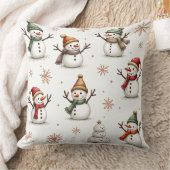 「かわいい雪だるま柄クッション」 クッション (ブランケット)