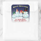 かわいい雪だるま漫画 スクエアシール (バッグ)