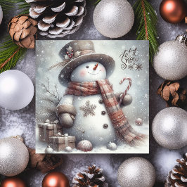 かわいい雪だるま雪を楽しいクリスマス シーズンカード