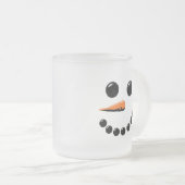 かわいい雪だるま顔ウィンターホリデー雪だるまクリスマス フロストグラスマグカップ (正面右)