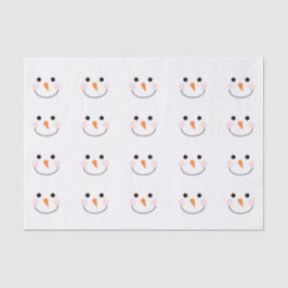 かわいい雪だるま顔シンプルパターン 薄葉紙