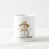 かわいい雪だるま麦わら帽子ビーチクリスマス モーフィングマグカップ (中央)