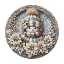 かわいい雪だるま カッティングボード