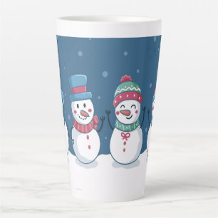 かわいい雪だるま カフェラテマグ