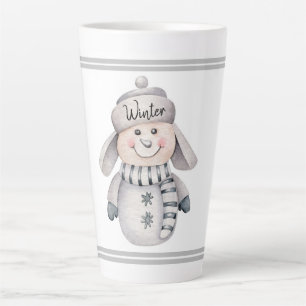 かわいい雪だるま カフェラテマグ