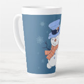 かわいい雪だるま カフェラテマグ (左アングル)