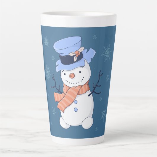 かわいい雪だるま カフェラテマグ (正面)