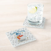 かわいい雪だるま ガラスコースター (アングル)