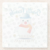 かわいい雪だるま ガラスコースター (裏面)