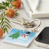 かわいい雪だるま キーホルダー (正面右)