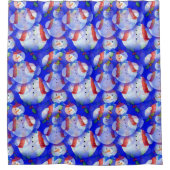 かわいい雪だるま シャワーカーテン (正面)