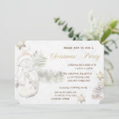 かわいい雪だるま、スノーフレーク企業クリスマスパーティー 招待状 (スタンド正面)