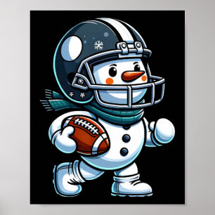 かわいい雪だるま フットボール選手 フットボール クリスマス キー ポスター