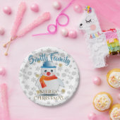 かわいい雪だるま ペーパープレート (パーティー)