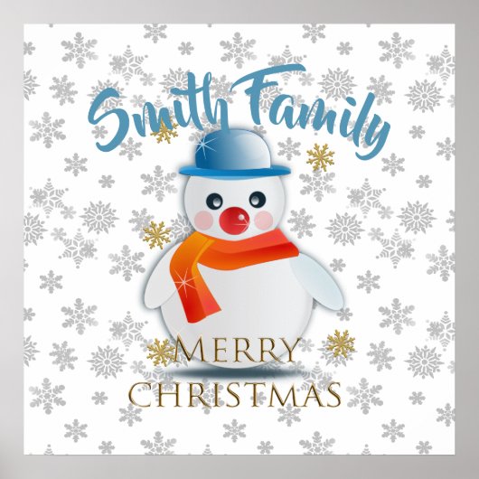 かわいい雪だるま ポスター (正面)