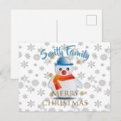 かわいい雪だるま ポストカード (正面/裏面)