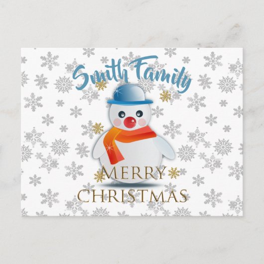 かわいい雪だるま ポストカード (正面)