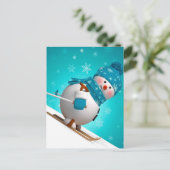 かわいい雪だるま ポストカード (スタンド正面)