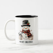 かわいい雪だるま/メリークリスマス ツートーンマグカップ (左)