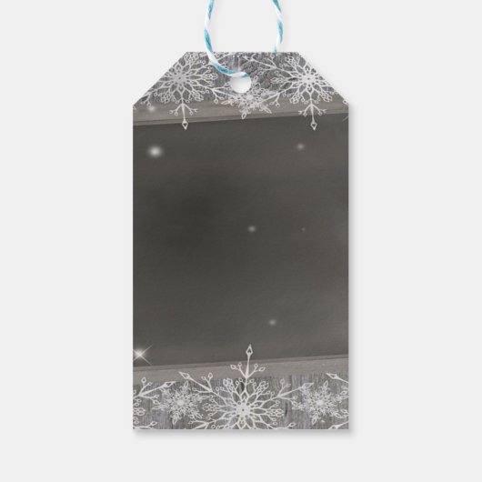 かわいい雪だるま、メリークリスマス、雪の結晶 ギフトタグ (裏面)