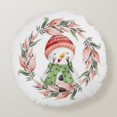 かわいい雪だるま ラウンドクッション (裏面)