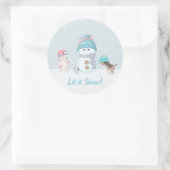かわいい雪だるま ラウンドシール (バッグ)