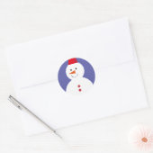 かわいい雪だるま ラウンドシール (封筒)
