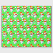 「かわいい雪だるま」 ラッピングペーパー (フラット)