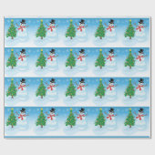 かわいい雪だるま ラッピングペーパー (フラット)