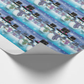 かわいい雪だるま ラッピングペーパー (角)