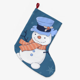 かわいい雪だるま ラージクリスマスストッキング