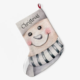 かわいい雪だるま ラージクリスマスストッキング