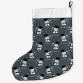 かわいい雪だるま ラージクリスマスストッキング (裏面)