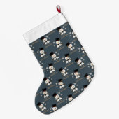 かわいい雪だるま ラージクリスマスストッキング (裏面 (吊り時))