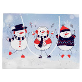 かわいい雪だるま ラージペーパーバッグ (裏面)