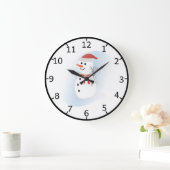 かわいい雪だるま ラージ壁時計 (ホーム)