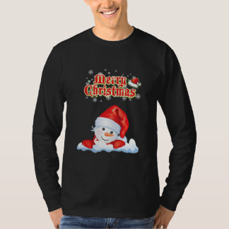 かわいい雪だるま 冬 メリークリスマス 2021 Tシャツ