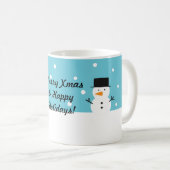 かわいい雪だるま 冬 雪 クリスマス コーヒーマグカップ (正面右)