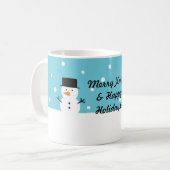 かわいい雪だるま 冬 雪 クリスマス コーヒーマグカップ (正面左)