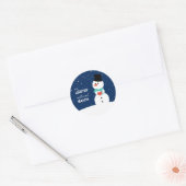 かわいい雪だるま 子供のクリスマスプレゼント ラウンドシール (封筒)