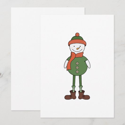 かわいい雪だるま 招待状 (正面/裏面)